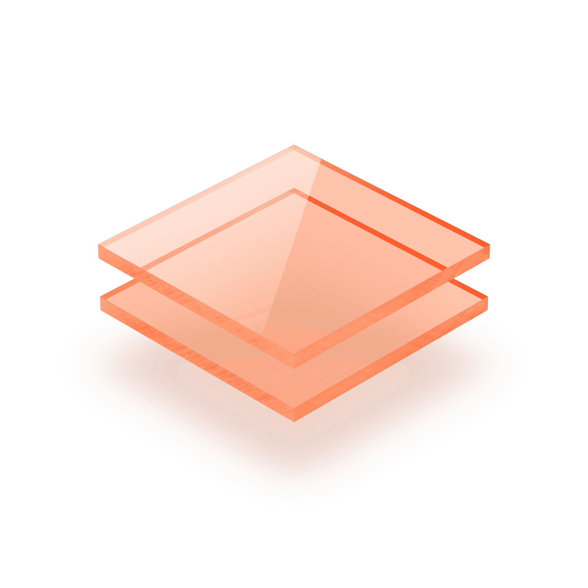 Plaque Plexiglass fluorescent orange