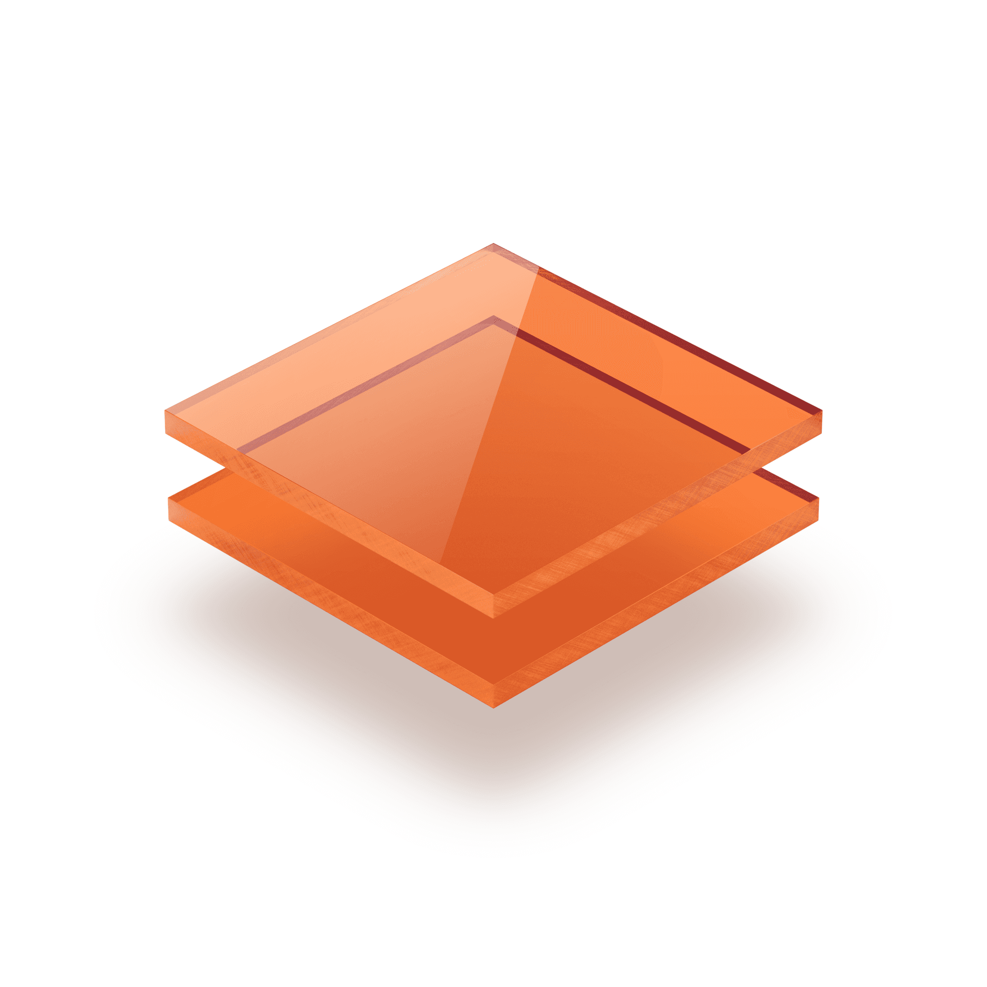 Plaque Plexiglass teinte orange