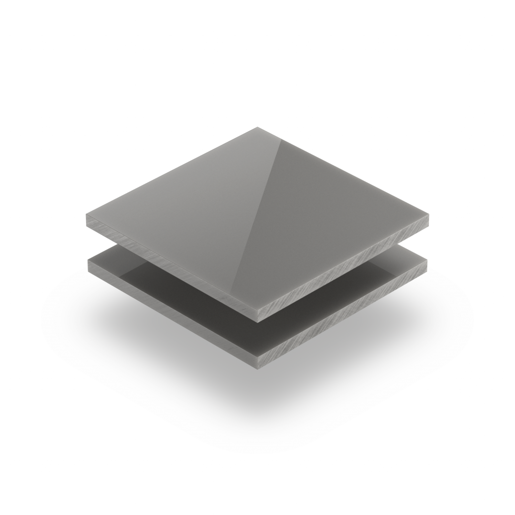 Plaque plexiglass gris cement satine brille