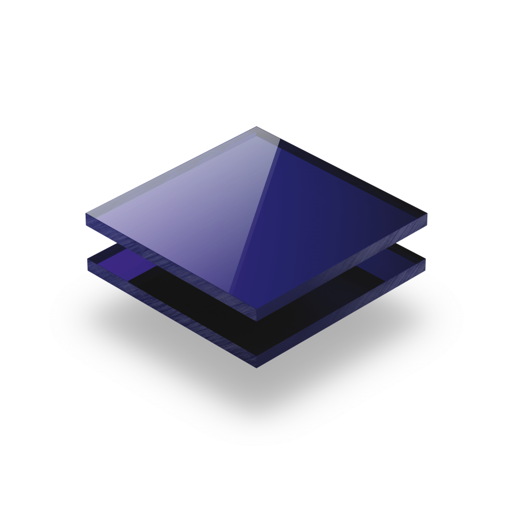 Plaque Plexiglass reflechissant bleu